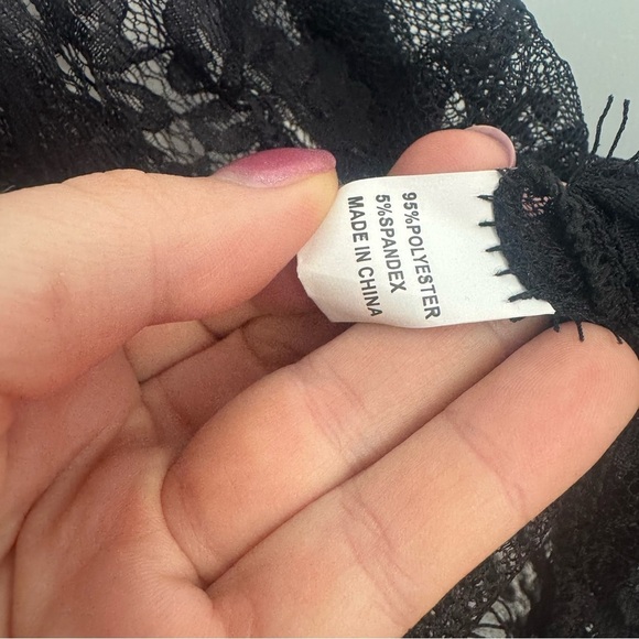 Elegant Black Lace Lingerie babydoll gothic glam vampy whimsy  OS - Picture 5 of 5